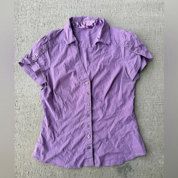 Smart Set Lavender Button-Down Shirt - Picture 2 of 4